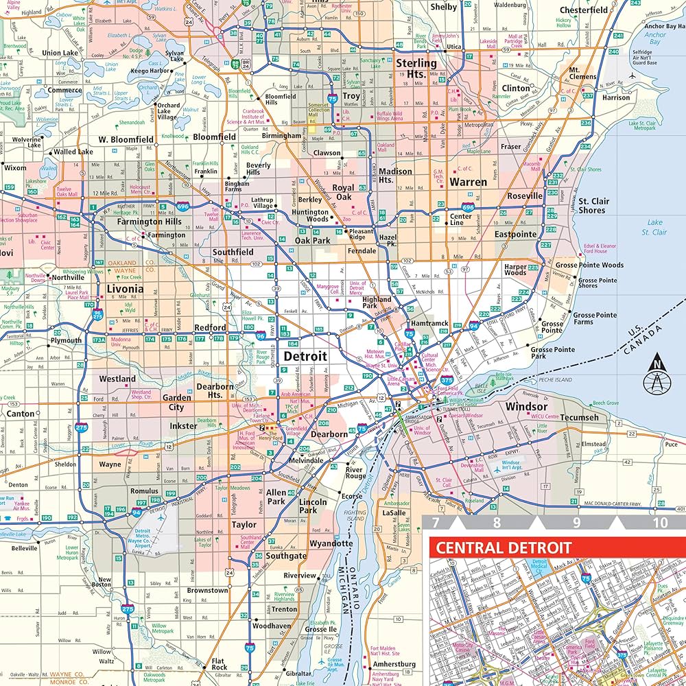 Amazon | ランド・マクナリー 読みやすい:ミシガン州地図 | Rand